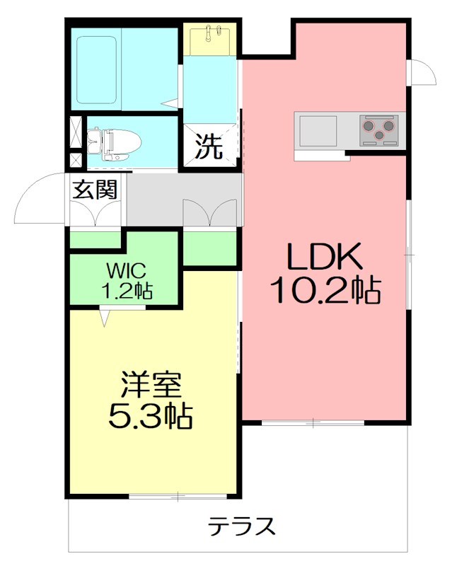Chalet 片瀬 101号室 間取り