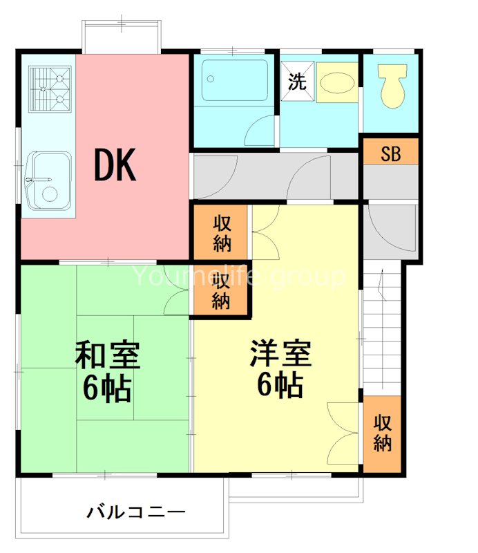 山崎ハイツ 2F号室 間取り