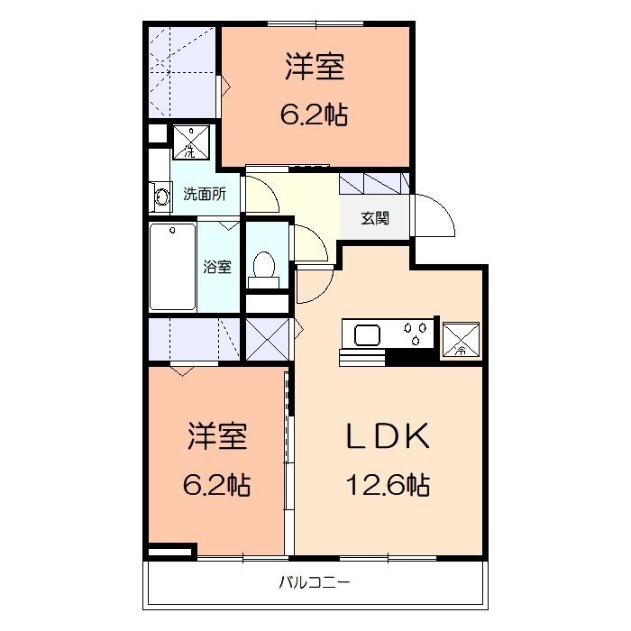 ペピーノひろつぼ 305号室 間取り