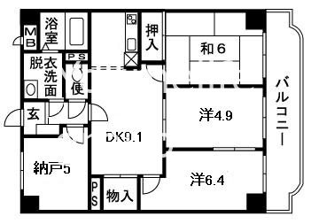 グランドゥール安藤  402号室 間取り