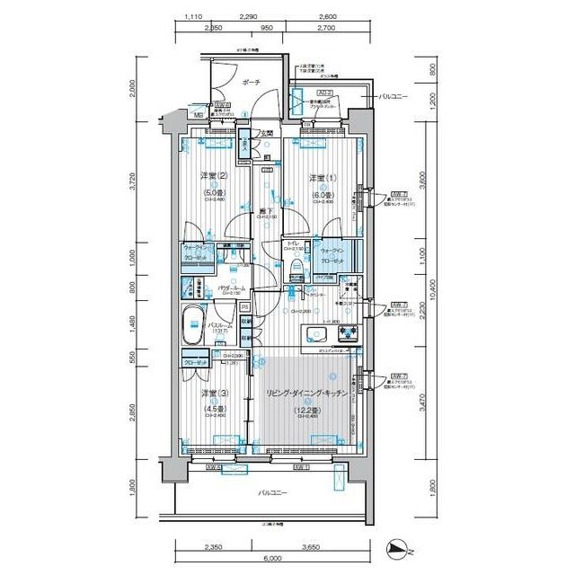 パレステージ鴨宮Ⅱ 301号室 間取り
