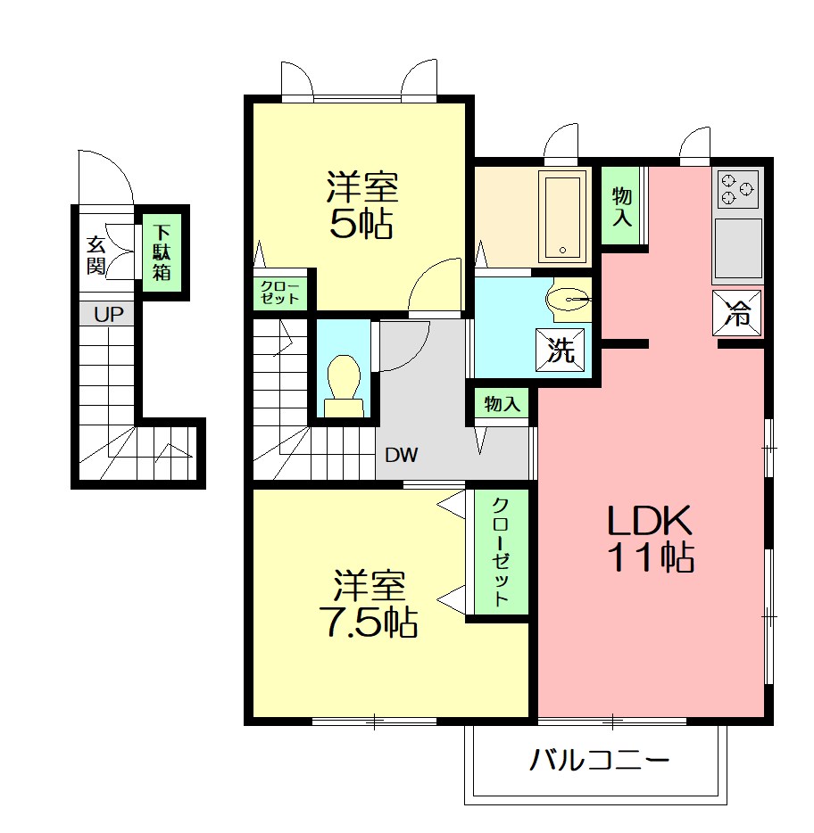 イージスα（イージスアルファ） 202号室 間取り
