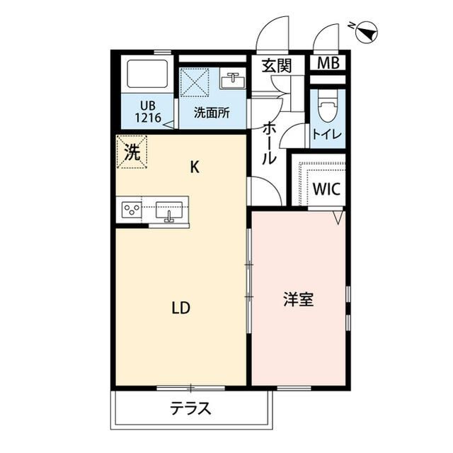 クレール虹 202号室 間取り