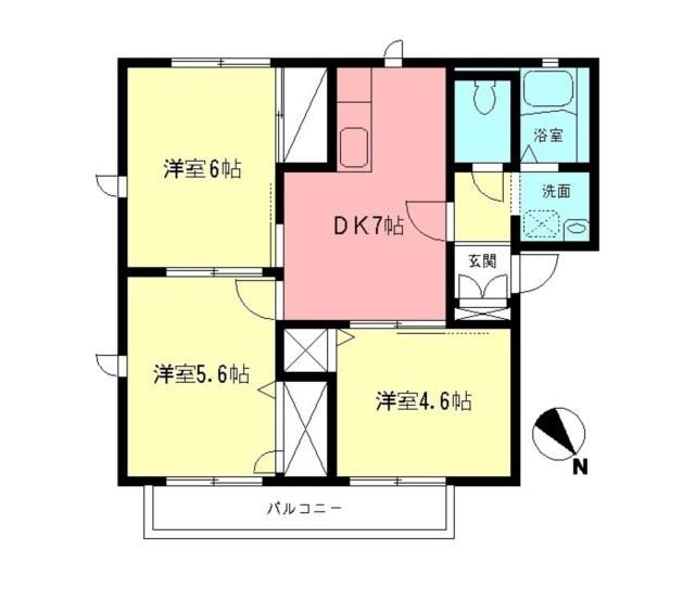 ファミール西原B 201号室 間取り