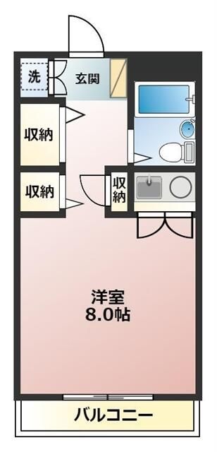 ハイツ山下 102号室 間取り