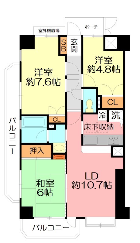 ナイスアーバン秦野 401号室 間取り