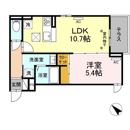 GRAND湘南　B棟 103号室 間取り