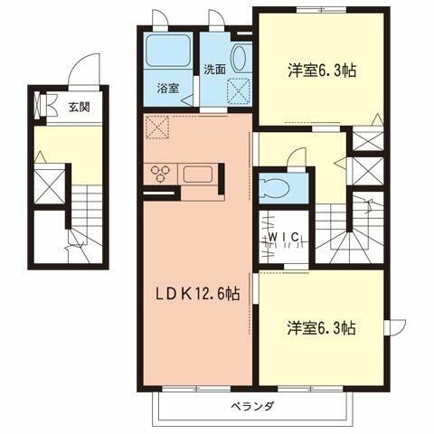 ディアコート 201号室 間取り