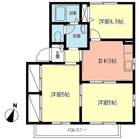 リバーパークB 201号室 間取り