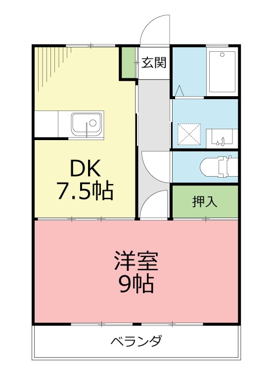 足柄ハイツ 205号室 間取り