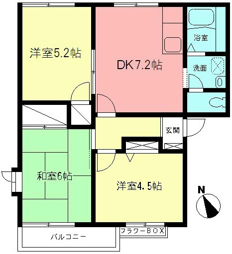 プランドールA 102号室 間取り