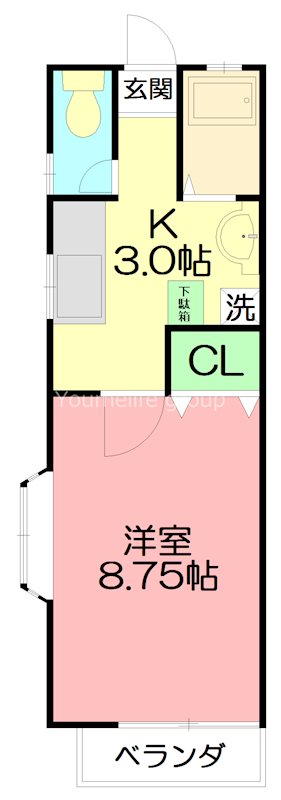 ローズビラタナカ 102号室 間取り