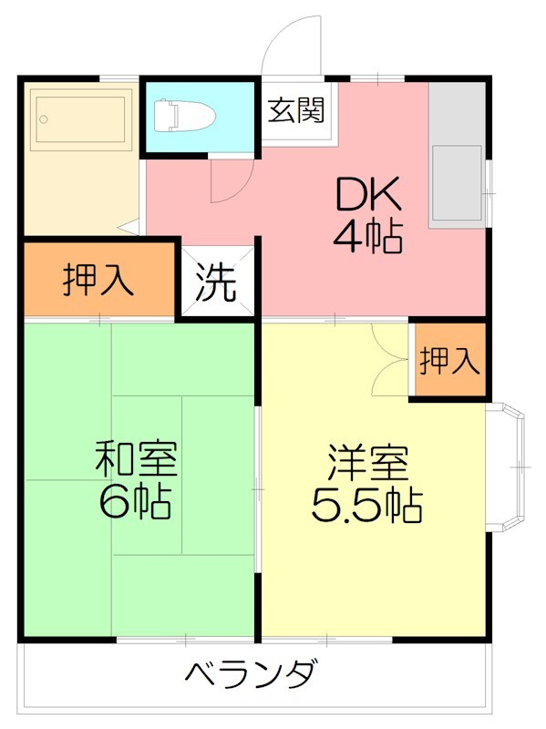 藤ハイツ 201号室 間取り