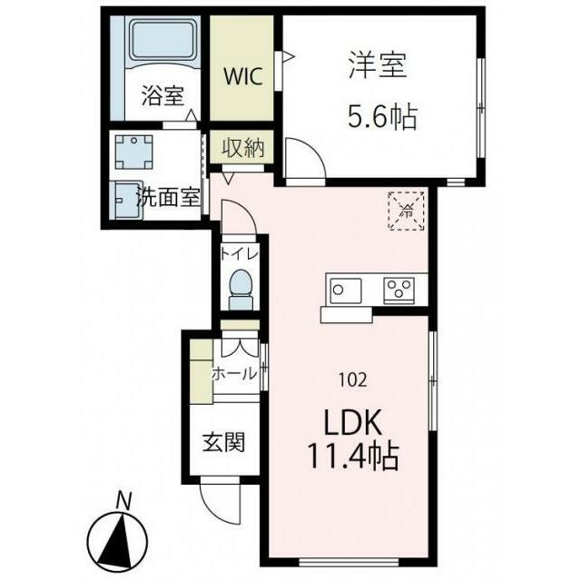 Blue Amber 102号室 間取り