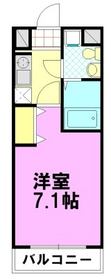 サザンクロス 102号室 間取り