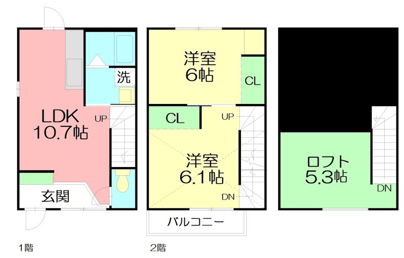 Bellaqua(ベルアクア) C号室 間取り