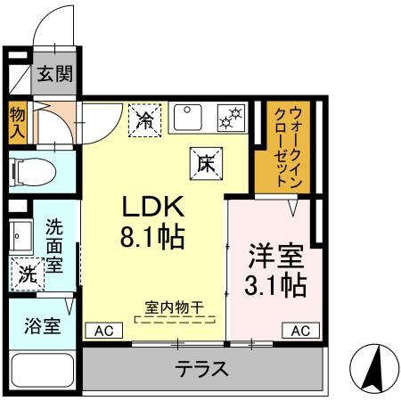クローネ湘南 102号室 間取り