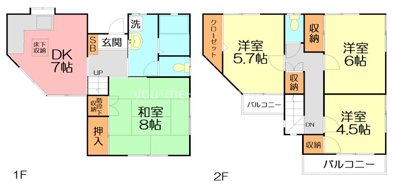 雨坪貸家 間取り