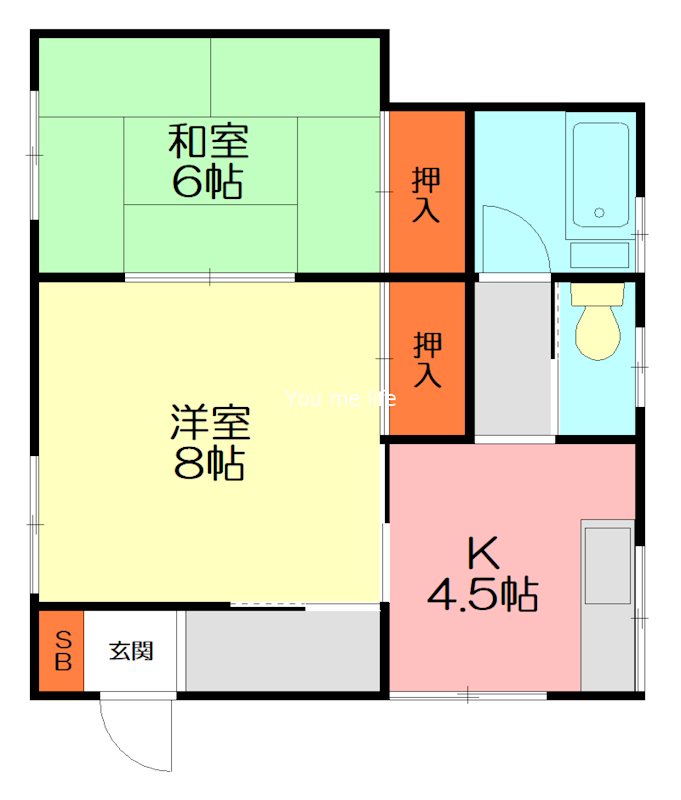 風間荘 101号室 間取り