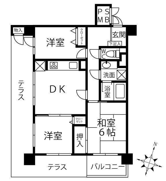 クリオ平塚壱番館 103号室 間取り
