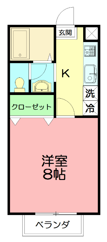 ベルフラワー 106号室 間取り