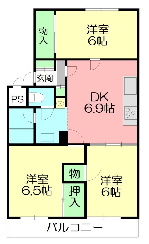 フォンテーヌ栢山 間取り