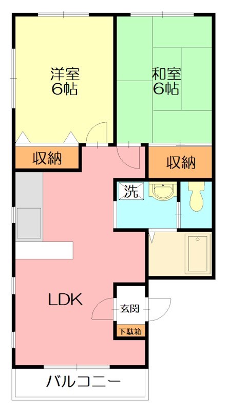 クローバーライフ藤沢 202号室 間取り