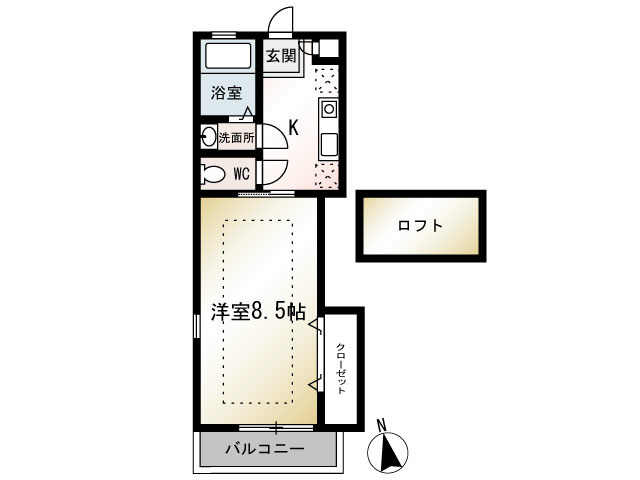 エクレール辻堂Ⅱ  201号室 間取り