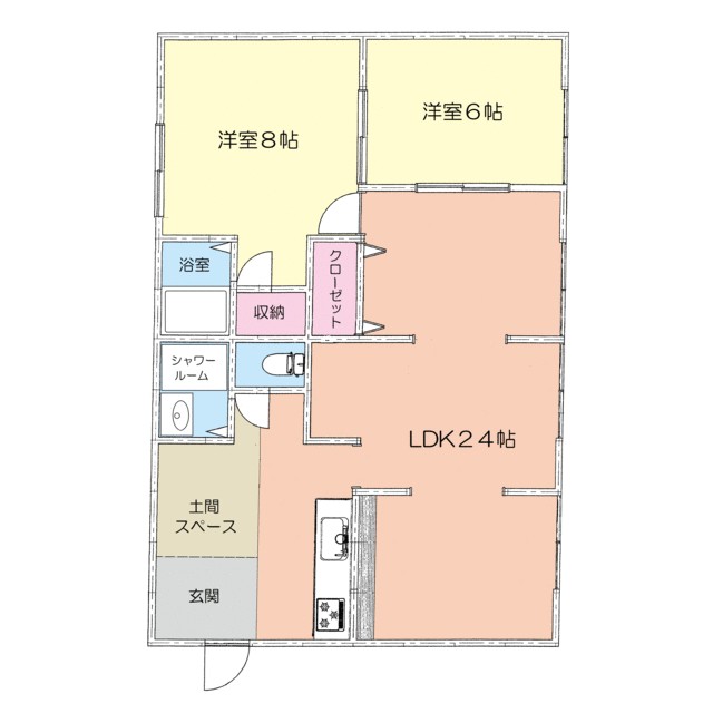 カメリアハウス 201号室 間取り