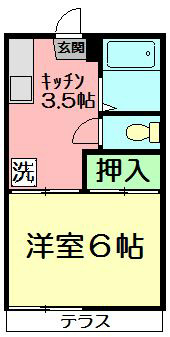 常楽ハイツ1 203号室 間取り