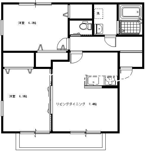 スクローファ　オル 101号室 間取り