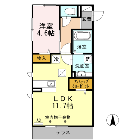 ファインフレッサ 103号室 間取り