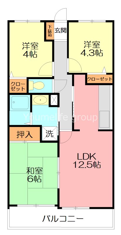 フェリースいずみ中央 505号室 間取り