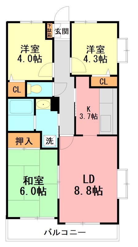 フェリースいずみ中央 505号室 間取り