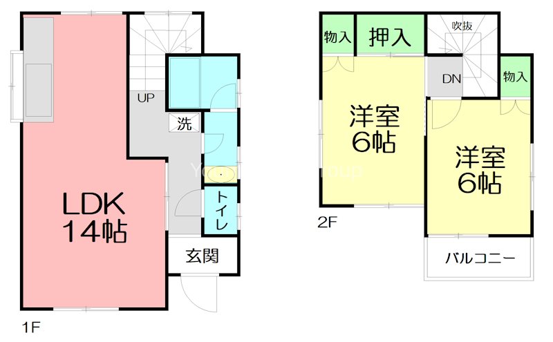 横内貸家  間取り