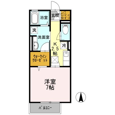 With湘南A 102号室 間取り
