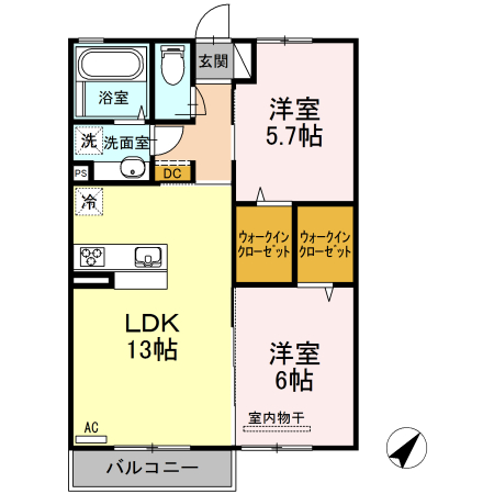メルヴェーユ湘南 203号室 間取り