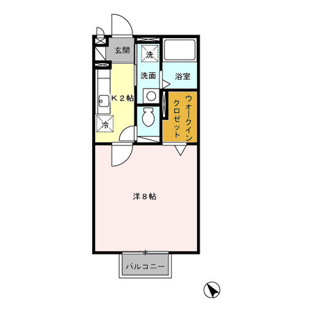 グリーンハウスB 203号室 間取り
