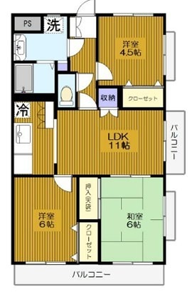 パークヒル参番館 401号室 間取り