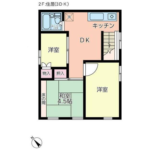 野賴Ｂビル B-2-2号室 間取り