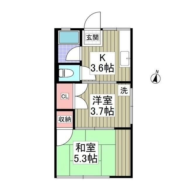 中津川アパート 101号室 間取り