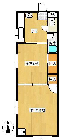 グランジュ城山 201号室 間取り