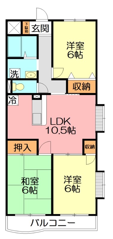 シャトーすみだ 201号室 間取り