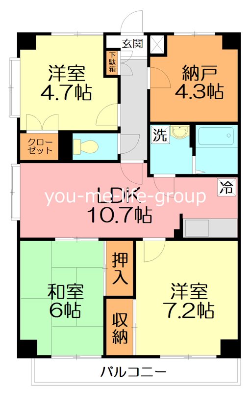 パークロイヤルヒルズ 401号室 間取り