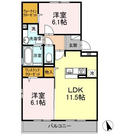 ヴィラ ビアンカ 302号室 間取り