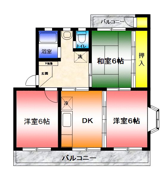 ハイツ広田 101号室 間取り