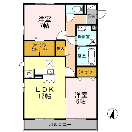 リーフガーデン　Ⅱ 103号室 間取り