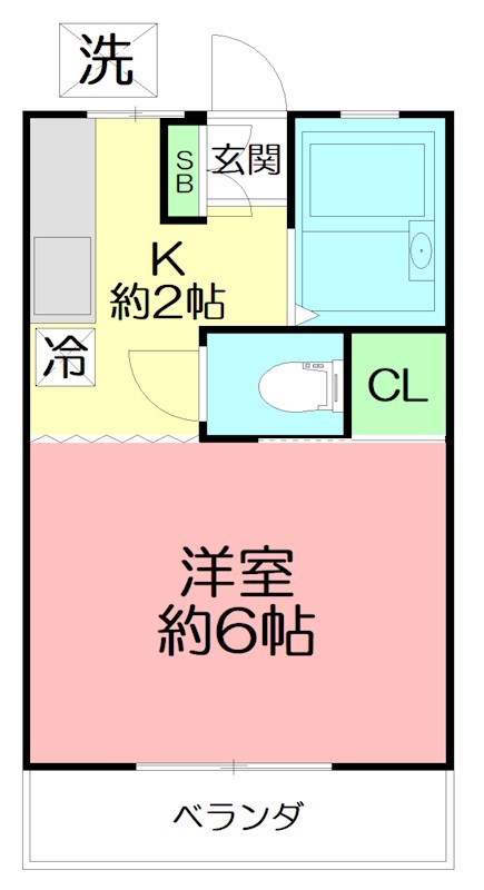 ハイツヒロ（女子学生限定） 202号室 間取り