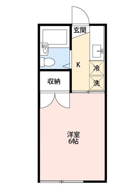 コーポつくし 202号室 間取り