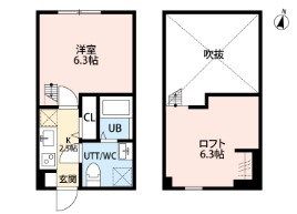 ROUTE ONE 平塚  102号室 間取り